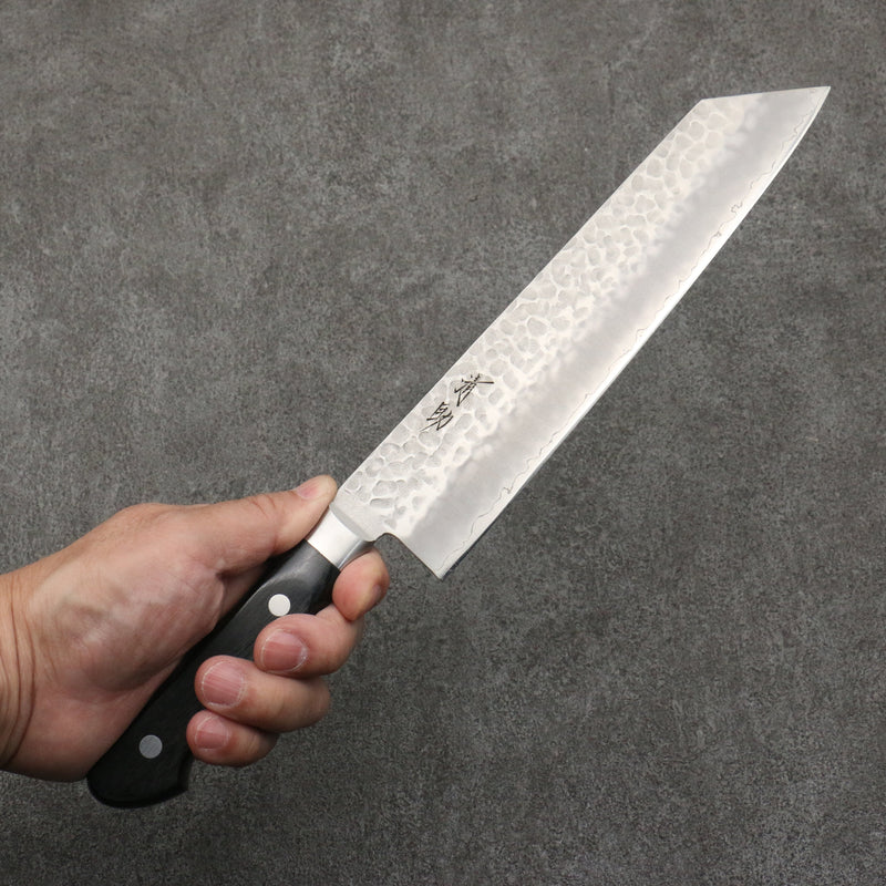 Seisuke AUSB Martelé Kirituke Gyuto 210mm Manipuler Bois de pakka noir - japanny-FR