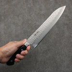 Seisuke AUSB Martelé Gyuto 210mm Manipuler Bois de pakka noir - japanny-FR