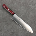 Seisuke SLD Migaki Polish Terminé Santoku 180mm Manipuler Bois de pakka rouge - japanny-FR