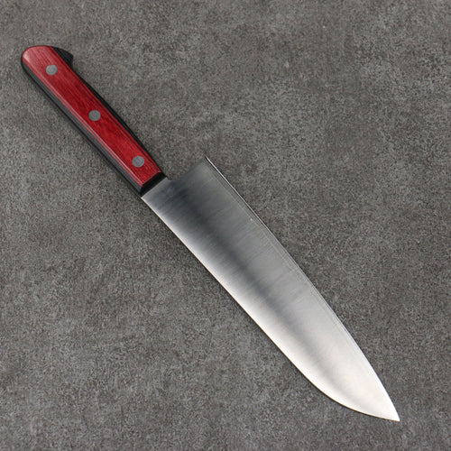 Seisuke SLD Migaki Polish Terminé Santoku 180mm Manipuler Bois de pakka rouge - japanny-FR