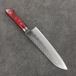 Seisuke Super Bleu Martelé Gyuto 180mm Manipuler Bois de pakka rouge - japanny-FR