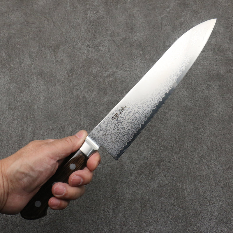 Seisuke VG10 33couche Gyuto 210mm Manipuler Bois de Pakka marron - japanny-FR