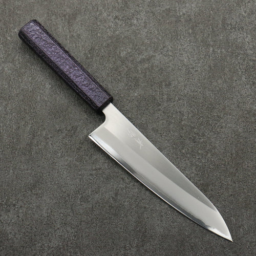 Seisuke Acier Blanc No.1 Migaki Polish Terminé Gyuto 180mm Manipuler Chêne laqué violet - japanny-FR