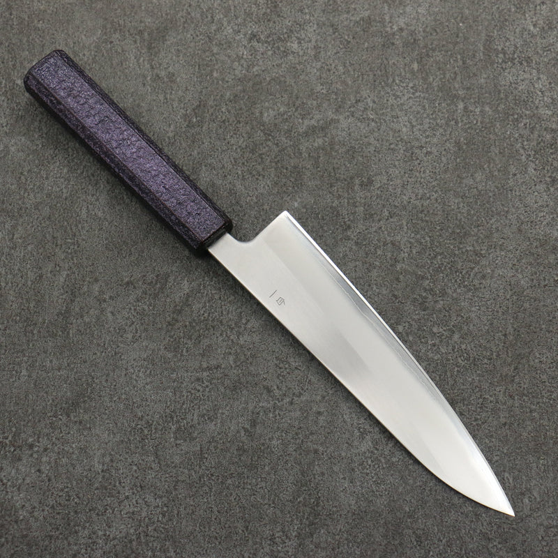 Seisuke Acier Blanc No.1 Migaki Polish Terminé Gyuto 180mm Manipuler Chêne laqué violet - japanny-FR