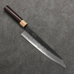 Seisuke Super Bleu Nashiji Noir Gyuto 240mm Manipuler Palissandre (férule:Bois de Pakka blanc) - japanny-FR