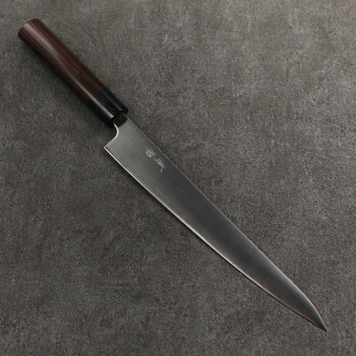 Seisuke Super Bleu Sujihiki 240mm Manipuler Palissandre (férule:Bois de Pakka noire) - japanny-FR