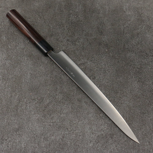 Seisuke Super Bleu Sujihiki 240mm Manipuler Palissandre (férule:Bois de Pakka noire) - japanny-FR