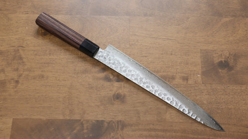 Seisuke AUS10 45 Couche de Damas Sujihiki 240mm Shitan Manipuler - japanny-FR