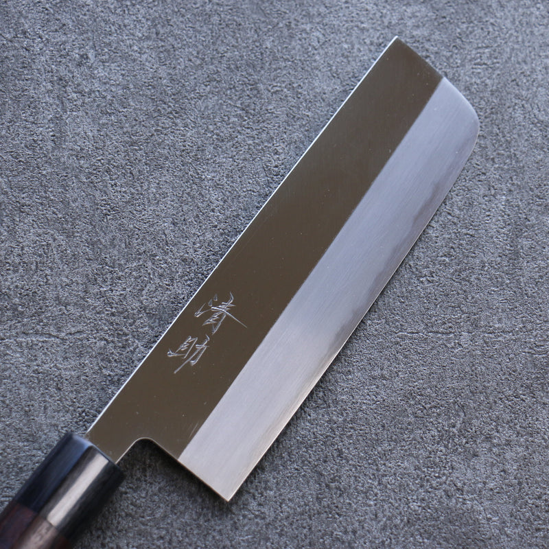 Seisuke Acier Blanc Kasumitogi Nakiri  180mm Bois de rose Manipuler - japanny-FR