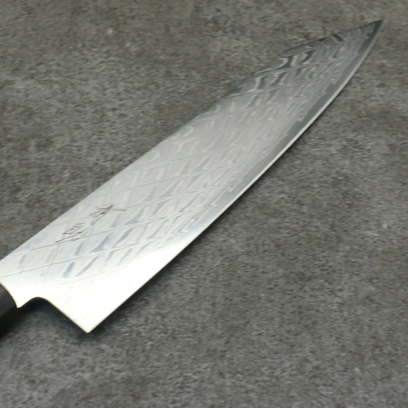 Seisuke AUS10 Miroir Croisé Kirituke Gyuto 210mm Manipuler Bois de pakka noir - japanny-FR