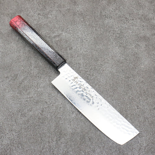 Sakai Takayuki Rinnou VG10 33-Couches Damas Nakiri Couteau Japonais 160mm Laqué rouge Manipuler - japanny-FR