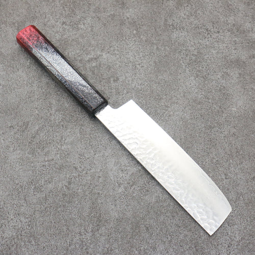 Sakai Takayuki Rinnou VG10 33-Couches Damas Nakiri Couteau Japonais 160mm Laqué rouge Manipuler - japanny-FR