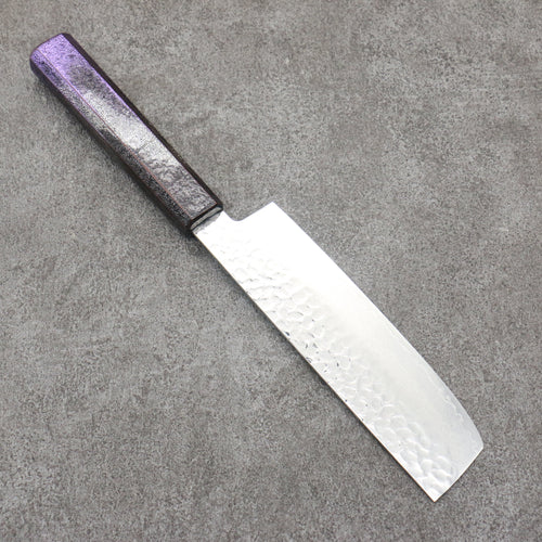 Sakai Takayuki Rinnou VG10 33-Couches Damas Nakiri Couteau Japonais 160mm Poignée laquée violet Manipuler - japanny-FR