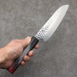 Sakai Takayuki Rinnou VG10 33-Couches Damas Santoku Couteau Japonais 170mm Laqué rouge Manipuler - japanny-FR