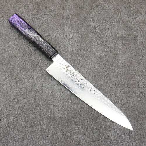 Sakai Takayuki Rinnou VG10 33-Couches Damas Gyuto Couteau Japonais 210mm Poignée laquée violet Manipuler - japanny-FR