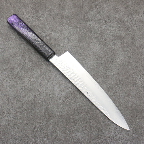 Sakai Takayuki Rinnou VG10 33-Couches Damas Gyuto Couteau Japonais 210mm Poignée laquée violet Manipuler - japanny-FR