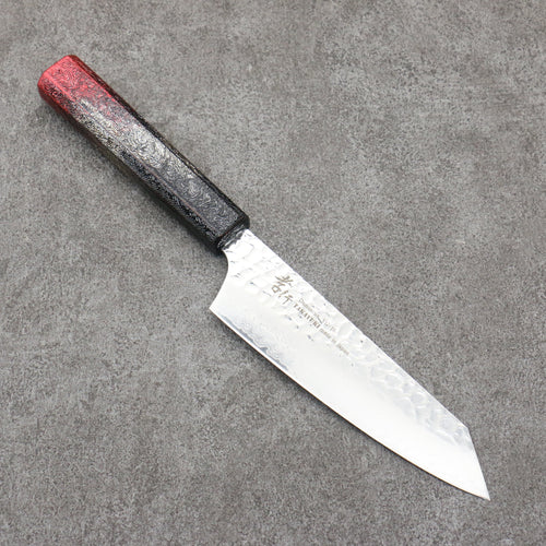 Sakai Takayuki Rinnou VG10 33-Couches Damas Kengata Santoku Couteau Japonais 160mm Laqué rouge Manipuler - japanny-FR