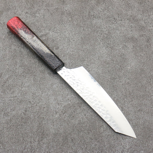 Sakai Takayuki Rinnou VG10 33-Couches Damas Kengata Santoku Couteau Japonais 160mm Laqué rouge Manipuler - japanny-FR