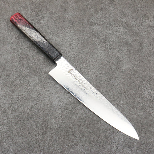 Sakai Takayuki Rinnou VG10 33-Couches Damas Gyuto Couteau Japonais 210mm Laqué rouge Manipuler - japanny-FR