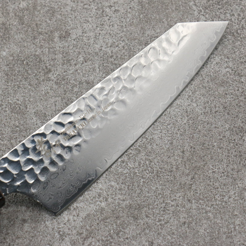 Sakai Takayuki Rinnou VG10 33-Couches Damas Kengata Santoku Couteau Japonais 160mm Laqué bleu Manipuler - japanny-FR