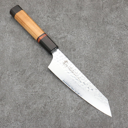 Sakai Takayuki VG10 33-Couches Damas Kengata Santoku Couteau Japonais 160mm fleurs de cerisier sauvage (dodécagone) Manipuler - japanny-FR