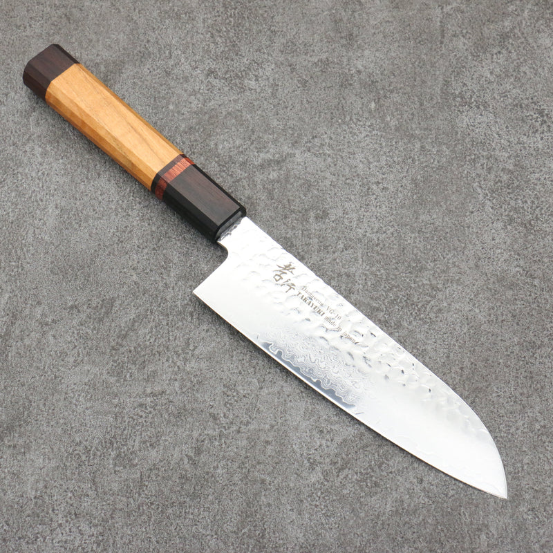 Sakai Takayuki VG10 33-Couches Damas Santoku Couteau Japonais 170mm fleurs de cerisier sauvage (dodécagone) Manipuler - japanny-FR