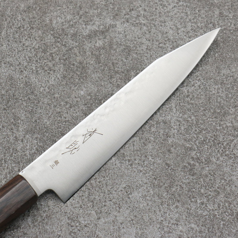 Seisuke Acier argenté NO.3 Kiritsuke Petty,Utilité Couteau Japonais 150mm Bois d'ébène Manipuler - japanny-FR