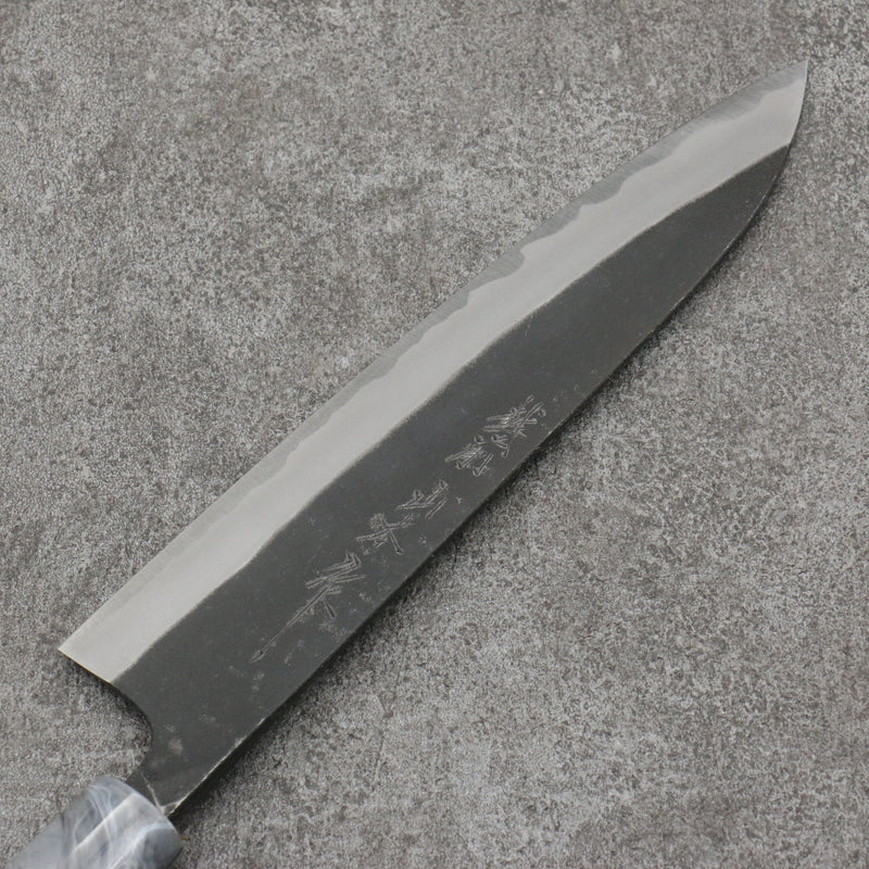 Nao Yamamoto Acier Blanc No.2 Kurouchi Gyuto Couteau Japonais 210mm Fleurs de cerisier Manipuler - japanny-FR