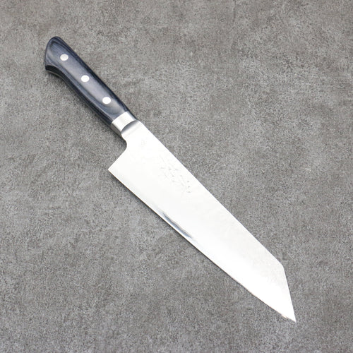 Seisuke Acier Bleu No.2 Nashiji Kiritsuke Santoku Couteau Japonais 195mm bleu marine de pakka noir Manipuler - japanny-FR