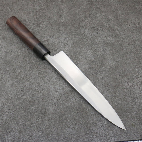 Hideo Kitaoka Acier Blanc No.2 Damas Mioroshi Deba Couteau Japonais 240mm Shitan Manipuler - japanny-FR