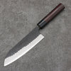 Nao Yamamoto Acier Bleu Kurouchi Santoku Couteau Japonais 170mm Shitan(férule:Bois de Pakka noir) Manipuler - japanny-FR