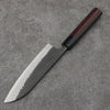 Nao Yamamoto Acier Bleu Kurouchi Santoku Couteau Japonais 170mm Shitan(férule:Bois de Pakka noir) Manipuler - japanny-FR