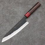 Nao Yamamoto Acier Bleu Kurouchi Gyuto Couteau Japonais 180mm Shitan(férule:bois rouge Pakka) Manipuler - japanny-FR