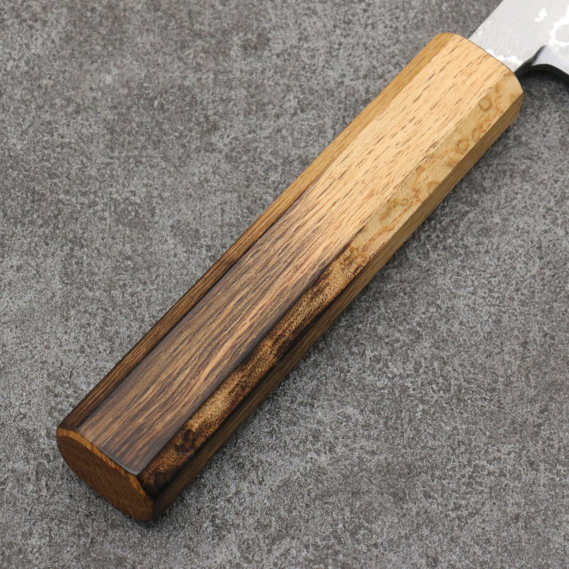 Hideo Kitaoka Acier Blanc No.2 Damas Mioroshi Deba Couteau Japonais 300mm Chêne brûlé Manipuler - japanny-FR
