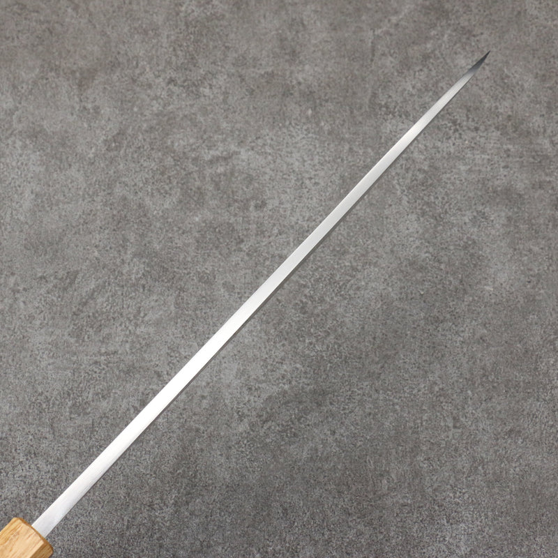 Hideo Kitaoka Acier Blanc No.2 Damas Mioroshi Deba Couteau Japonais 300mm Chêne brûlé Manipuler - japanny-FR