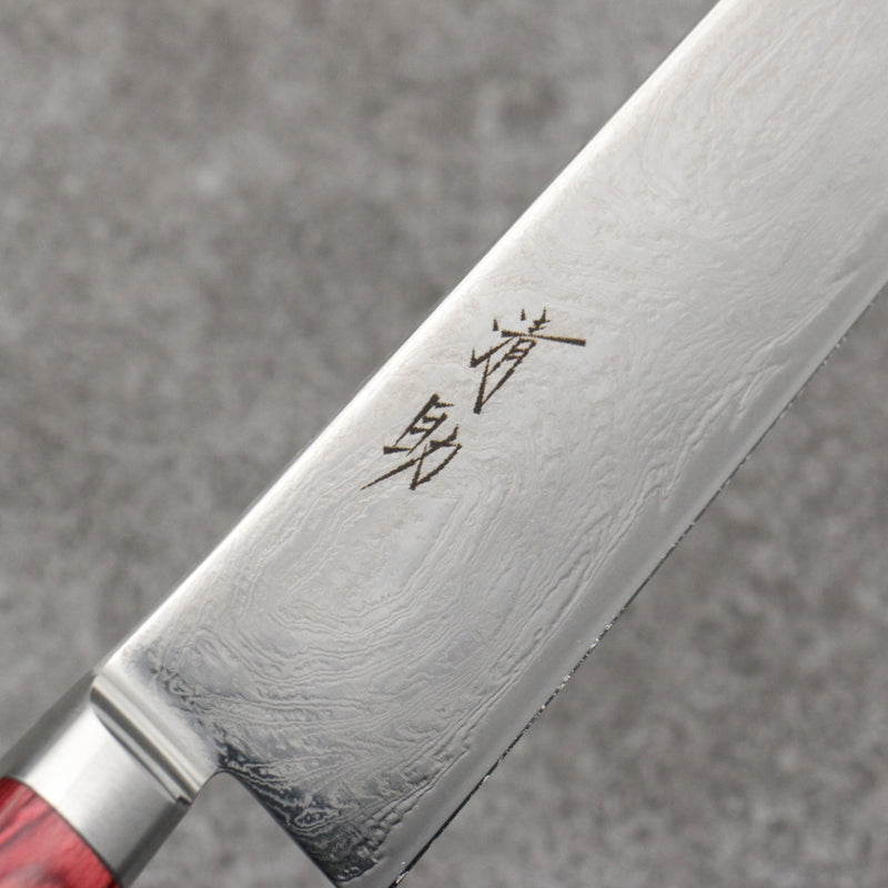 Seisuke Nami AUS10 Finition miroir Damas Sujihiki 240mm Bois de pakka rouge Manipuler - japanny-FR