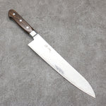 Seisuke Nami AUS10 Finition miroir Damas Gyuto 240mm Bois de Pakka marron Manipuler - japanny-FR