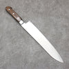 Seisuke Nami AUS10 Finition miroir Damas Gyuto 240mm Bois de Pakka marron Manipuler - japanny-FR