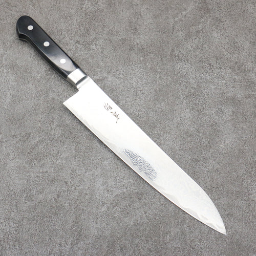 Seisuke Nami AUS10 Finition miroir Damas Gyuto 240mm Bois de pakka noir Manipuler - japanny-FR