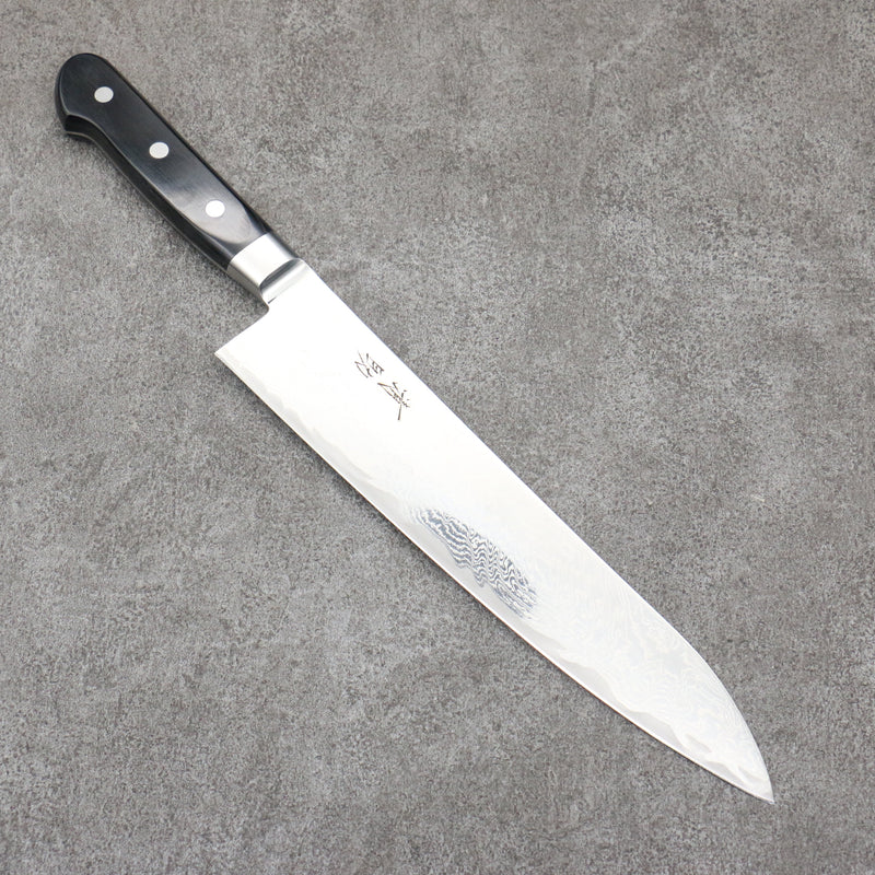 Seisuke Nami AUS10 Finition miroir Damas Gyuto 240mm Bois de pakka noir Manipuler - japanny-FR