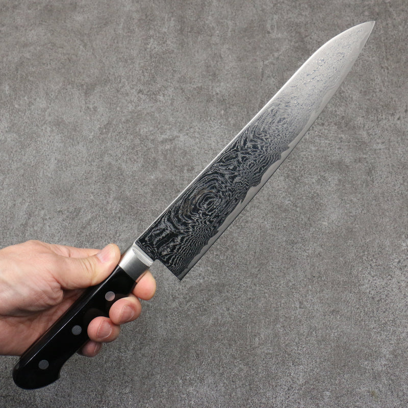 Seisuke Nami AUS10 Finition miroir Damas Gyuto 240mm Bois de pakka noir Manipuler - japanny-FR