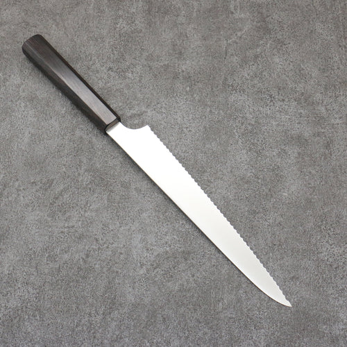 Seisuke Acier Inoxydable couteau à pain 240mm Bois d'ébène Manipuler - japanny-FR