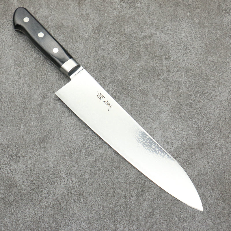 Seisuke Kagami2 AUS10 Finition miroir Damas Gyuto 210mm Bois de pakka noir Manipuler - japanny-FR