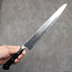 Seisuke Kagami2 AUS10 Finition miroir Damas Sujihiki 240mm Bois de pakka noir Manipuler - japanny-FR