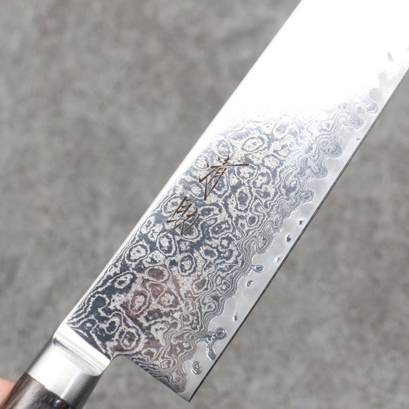 Seisuke Kagami2 AUS10 Finition miroir Damas Sujihiki 240mm Bois de Pakka marron Manipuler - japanny-FR