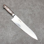 Seisuke Kagami2 AUS10 Finition miroir Damas Gyuto 210mm Bois de Pakka marron Manipuler - japanny-FR