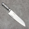 Seisuke Kagami2 AUS10 Finition miroir Damas Santoku 180mm Bois de pakka noir Manipuler - japanny-FR