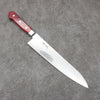 Seisuke Kagami2 AUS10 Finition miroir Damas Gyuto 240mm Bois de pakka rouge Manipuler - japanny-FR