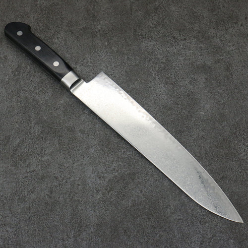 Seisuke Kagami2 AUS10 Finition miroir Damas Gyuto 240mm Bois de pakka noir Manipuler - japanny-FR