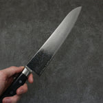 Seisuke Kagami2 AUS10 Finition miroir Damas Gyuto 240mm Bois de pakka noir Manipuler - japanny-FR